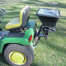 Field Tuff 12V Tow and Pull Behind Lawn Tractor Grass, Seed, and Fertilizer Spreader with 80 Pound Capacity, Weighs 16.5 Pounds