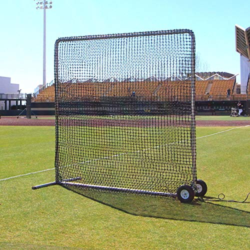 Cimarron Sports Outdoor Practice 8x8#84 Premier Fielder Net and Frame with Wheels Black, Stainless Steel
