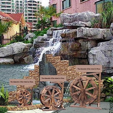 Wooden Water Wheel Fountain Garden Decoration Water Feature Waterfall Wheel/Water Pump Wooden Design Fountain Retro Country Outdoor Freestanding Fountain (Size : 80cm(31.5inch))
