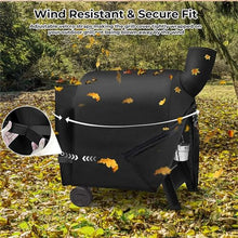 53-inch Waterproof Wood Particle Smoker Cover, 900D Oxford Cloth, Dustproof, UV Resistant, Abrasion-Resistant, and Tear-Resistant,Black,53 * 22 * 40inch