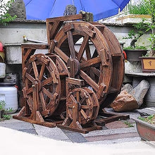 Waterwheel Fountain Wooden Water Wheel Fountain for Garden Patio Pond Pool with Water Pump and Stand for Garden, Backyard, Patio,Pond,Pool, Balcony,Porch,Yard (Size : 39inch/100cm)