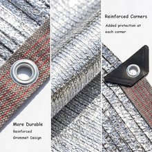 Aluminum-Shade Cloth for Garden Pergola Cover40 x48 Ft,95% Reflective Tarp for Outdoor Pergola Cars Tent Cover Dog Kennel Shade.Aluminum Shade Cloth with Edges and Holes,Silver Reflective Tarp