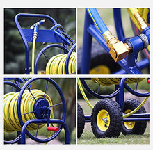 Portable Hand-Push Hose Cart with Spray Gun,Heavy Duty Garden Hose Reel with3/4 in Hose for Agricultural Irrigation,Car Cleaning,100m