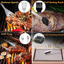 Feiyxu BBQ Grill Accessories,32PCs BBQ Tools Set, Stainless Steel Grill Tools Set, Grilling Kit for Men Women with Spatula Thermometer Meat Injector Gloves, Barbecue Utensils