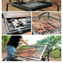 PARTSUN 360° Rotating Charcoal Grills portable Charcoal Grills, Stainless Steel Outdoor BBQ Grill, Large Liftable Charcoal Grill, Barbecue Grill Suitable kebab grill for Multiple People