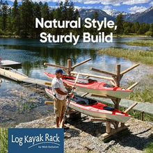 Log Kayak Rack 6-Place Freestanding Kayak/Canoe Storage Unfinished