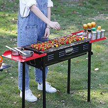 MNSSRN Portable Folding Outdoor BBQ Grill, Foldable Outdoor/Home/Camping Equipment with Detachable Grill/Grill Pan for 5-15 People