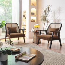 GKOKG Coffee Tables Wabi-sabi Style Wooden Sofa Side Table Living Room Corner Balcony Rattan Bedside