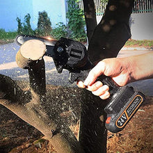 Cutting Wood Chainsaw 4-Inch Mini Electric Chainsaw | One-Handed Portable Chain Saw with Rechargeable Battery | for Garden Tree Branch Pruning Wood Cutting (Color : Red Size : 2PCS Battery) (Red 2PCS