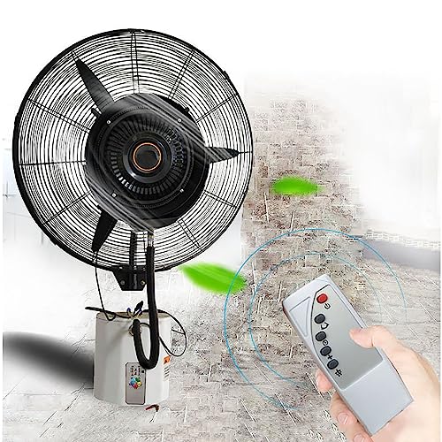 UYCVT Wall Mounted Misting Fan with Remote, 3 Speeds & 120° Oscillation for Outdoor Commercial Cooling-FS 65