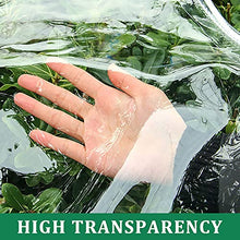 QWEASDF Clear Tarps, Heavy Duty Rainproof Cover, Waterproof Clear Tarpaulin, Tear Resistance, Anti-Aging, Dustproof, for Patio Garden Balcony Plant Cover Greenhouse, 0.35mm,2x8m/6.5x26.2ft
