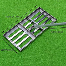 Aikimfuly Golf Garden Grass Lawn Leveling Rake, Level Lawn Stainless Steel Flat Sand Crusher Heavy Duty Leveler Soil Tool for Yard Golf with Stainless Steel Pole Green La