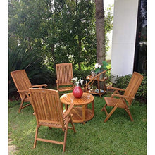 MISC Round Outdoor Teak Wood Patio Coffee Table 31 Inch Brown Classic Hand Waxed Water Resistant Weather