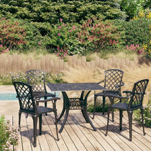 NLQMSU 5-Piece Cast Aluminum Bistro Set Black Round Table