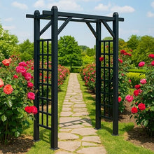 Oakland Living Black Modern Aluminum Garden Arbor Arch