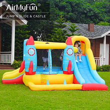 AirMyFun Inflatable Rocket Theme Bounce House Blue
