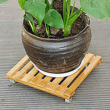 Plant Stand Wooden Movable Plant Pot Trolley Trays Plant Stand Caddy with 4 Wheels Rolling Base, Flower Pots Storage Holder