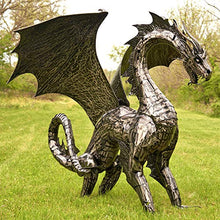 Zaer Ltd. Large Metal Dragon Statue 89" L x 79" W x 73" H Metallic Silver