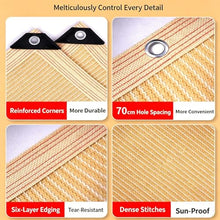 LIHDNGXM 95％ Beige Shade Cloth with Grommets HDPE Shade Net for Garden Breathable Sun Shade Cloth Breathable Fabric Mesh Tarp for Beach Patio and Backyard(40x40ft)