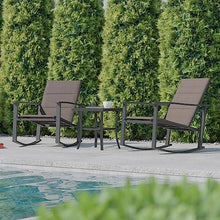 Flash Furniture Rocking Chair Bistro Set, Brown/Black, 3-Piece Set