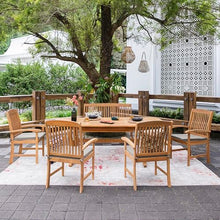 Cambridge Casual Caterina Teak Wood 6-Piece Outdoor Dining Set with Bench Natural Teak/Beige Cushion