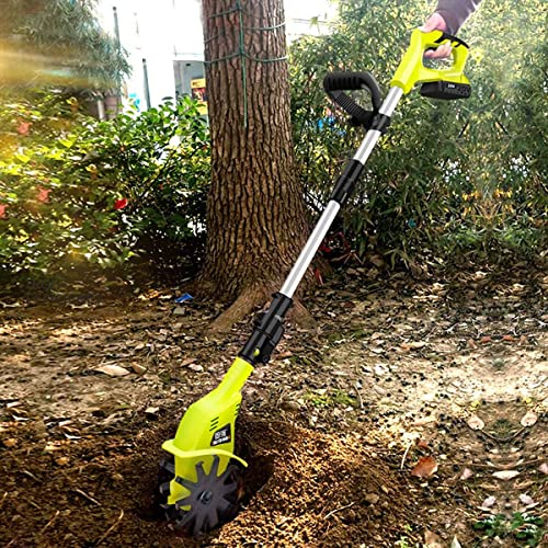 20V Garden Tiller Rotavators Portable Cordless Electric Rotavator, with 5200mAh Rechargeable Battery and Charger, Electric Hand Tiller Soil Cultivator