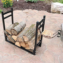 LFSDFJ 30 Inch Tall Heavy Duty Firewood Racks 3ft,Indoor/Outdoor/Patio/Deck Log Rack with Kindling Holder,Black