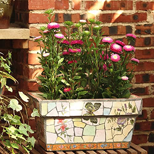 Mexico Mosaic Ceramics Plant Pot Ceramic Bonsai Ornaments Ceramic Flower Pot Outdoor Flower Pot Villa Corridor Aisle Colorful Planter Garden Potted