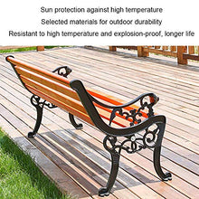 ERoomQ Outdoor Garden Bench,Balcony Garden Wooden slatted Bench with backrest, Cast Iron Frame and anticorrosive Solid Wood Seats (Anticorrosive Solid Wood 120cm)