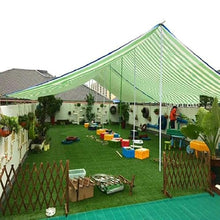 HQQMNY Shading Net with Eyelets, Sun Net, 90% Shading Rate, Shade Net, Garden Umbrella, Privacy Screen for Garden, Plants, Greenhouse(Stripes (Green + White),15m x 19m)