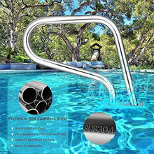 Pool Handrail Handle Grab Rails Swimming Pool Rail Pool Railing Swimming Pool Stair Rail Pool Handrail,Outdoor Handrail Easy Mount Handrail with Base Plate,Full Set Accessories,Silver
