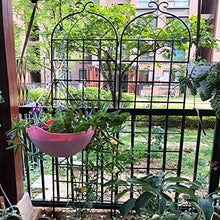 Metal Garden Trellis Rustproof Trellis for Climbing Plants Outdoor Flower Support, Powder Coated Galvanized Round Pipe, Suitable for Vine Plants, Pea Trellis, Screen or Corner Support (Black,4)