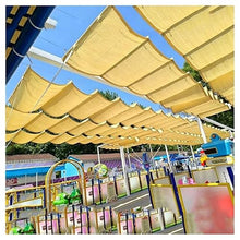 Retractable Wave Pergola Shade Cover, Slide Shade Sail Awning Canopy for Porch Gazebo Yard, Complete Installation Hardware(1.5x5m)
