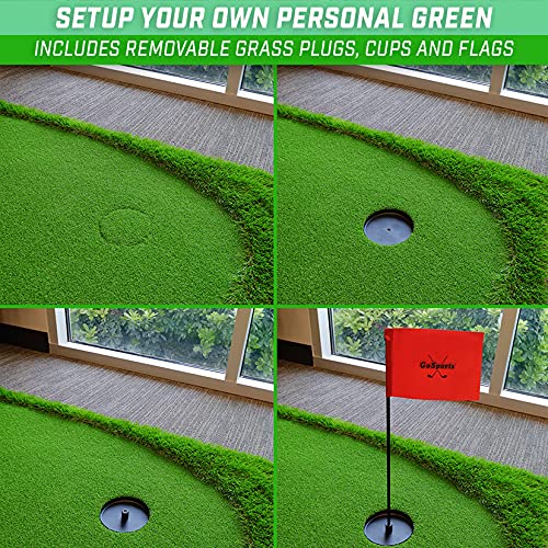 GoSports Golf Putting Green Indoor Outdoor Practice Mat Green