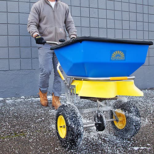 Spyker Winter Spreader Kit Ergo-Pro 100 Pound Ice Melt Spreader Blue
