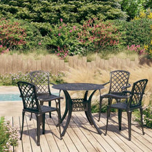 Molumvel 5 Piece Bistro Set Cast Aluminum Patio Furniture Table and 4 Chairs Black Outdoor Dining Set for Garden Balcony Backyard