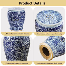 Ceramic Drum Table,Ceramic Drum Stool,Decorative Ceramic Garden Stool, Glazed Hollow Celadon Shoe-Changing Stool Drum Stool, Suitable for Outdoor Garden,