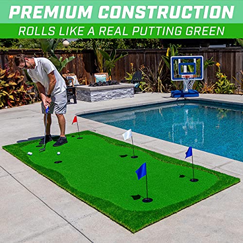 GoSports Golf Putting Green Indoor Outdoor Practice Mat Green