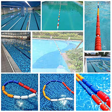 TUOYIBO Swimming Pool Lane Dividers, Safety Float Ro Blue White Buoy Kit for Inground Pool Divide Deep Water & Shallow Beach, 10/20 Ft 24/30/ 33 Feet, with 2 Stainless Hooks 5m