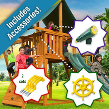 Best in Backyards Eastern Jungle Gym Dream Cedar Swing Set Green & Yellow Components