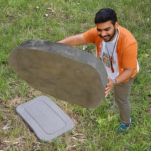 Gardenised Huge Decorative Outdoor Weather Resistant Faux Stone Realistic Sandstone Rock for Garden Patio & Landscape Lightweight Boulder Utility Cover for Lawn Yard Pond Park & Backyard, Sheredian
