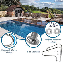 Pool Handrail Swimming Pool Safety Hand Rail Swimming Pool Handrails, 304 Stainless Steel Pool Hand Rail Easy-to-Install with Base, Stainless Steel Pool Railings for Garden Backyard Pools, E ( )