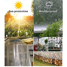 QWEASDF Clear Waterproof Cover Tarp, Dustproof PVC Tarps with Grommets, 0.35mm, Anti-Tear, Wind-Proof, for Garden Furniture Cars Open Balcony Greenhouse Plant Cover,3x10m/9.8x32.8ft
