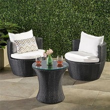 3-Piece Chat Set, Black Outdoor Conversation Set