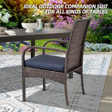 SAILARY Wicker Patio Dining Chairs Set of 4 - All Weather Outdoor Wicker Chairs with Cushion, 350 lb Weight Capacity Patio Chairs for Outdoor Table, Brown PE Rattan for Backyard, Porch, Garden