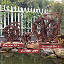 Wooden Water Wheel Fountain for Garden Patio Pond Pool, Vintage Outdoor Indoor Balcony Ornamental Waterfall Fountain, with Water Pump and Stand, fir Wood, 20cm, 30cm, 60cm,80cm