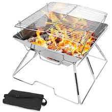 Outdoor Portable BBQ Grill Stainless Steel Folding Picnic Charcoal Barbecue Grills Home Camping Barbeque Tool