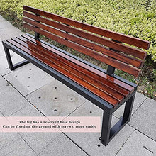 E Stool Outdoor Patio Garden Bench Park Leisure Bench 2-3 Seat Solid Wood Seat Courtyard Rest Weather-Resistant French Chair with Back for Deck/Entrance Furniture (39in)