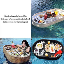 Dntum Rattan Floating Tray, Rattan Floating Water Tray, 31.49X31.49X5.9In Large Size Tray, Used in Swimming Pools, Hot Springs, Hotels