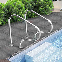 2PCS Stainless Steel Swimming Pool Handrail Swimming Pool Hand Rail, 304 Stainless Steel Silver Pool Handrail Easy Mount Hand Grab Rail - 250LBS Safety Load Capacity